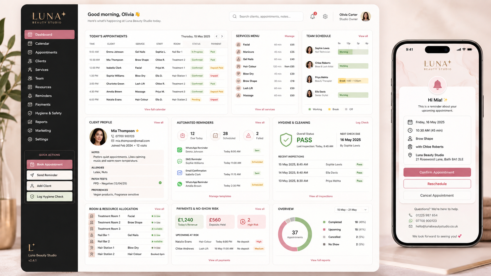 Beauty salon workflow example