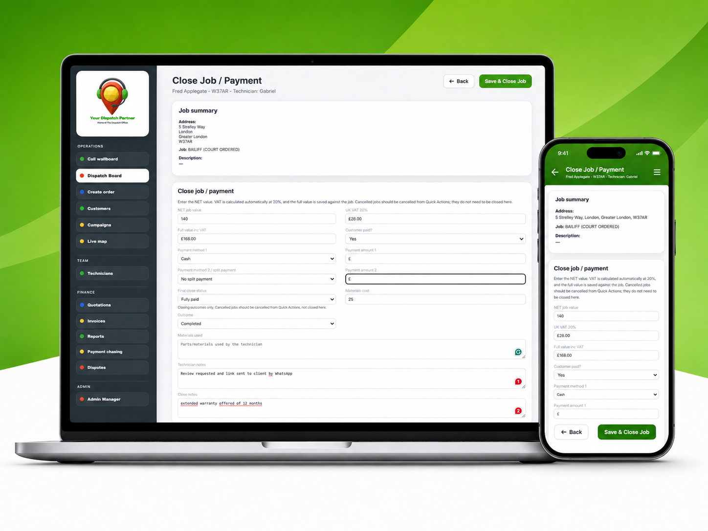 YDP job completion and payment view