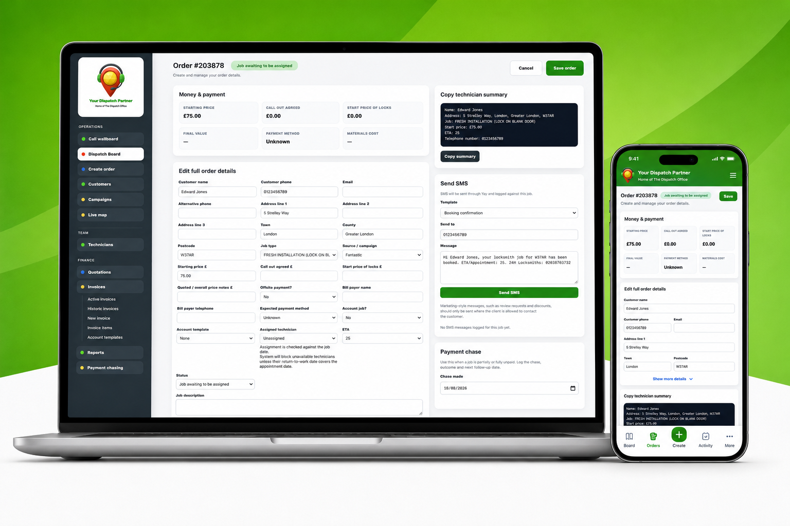 YDP dispatch and work management view